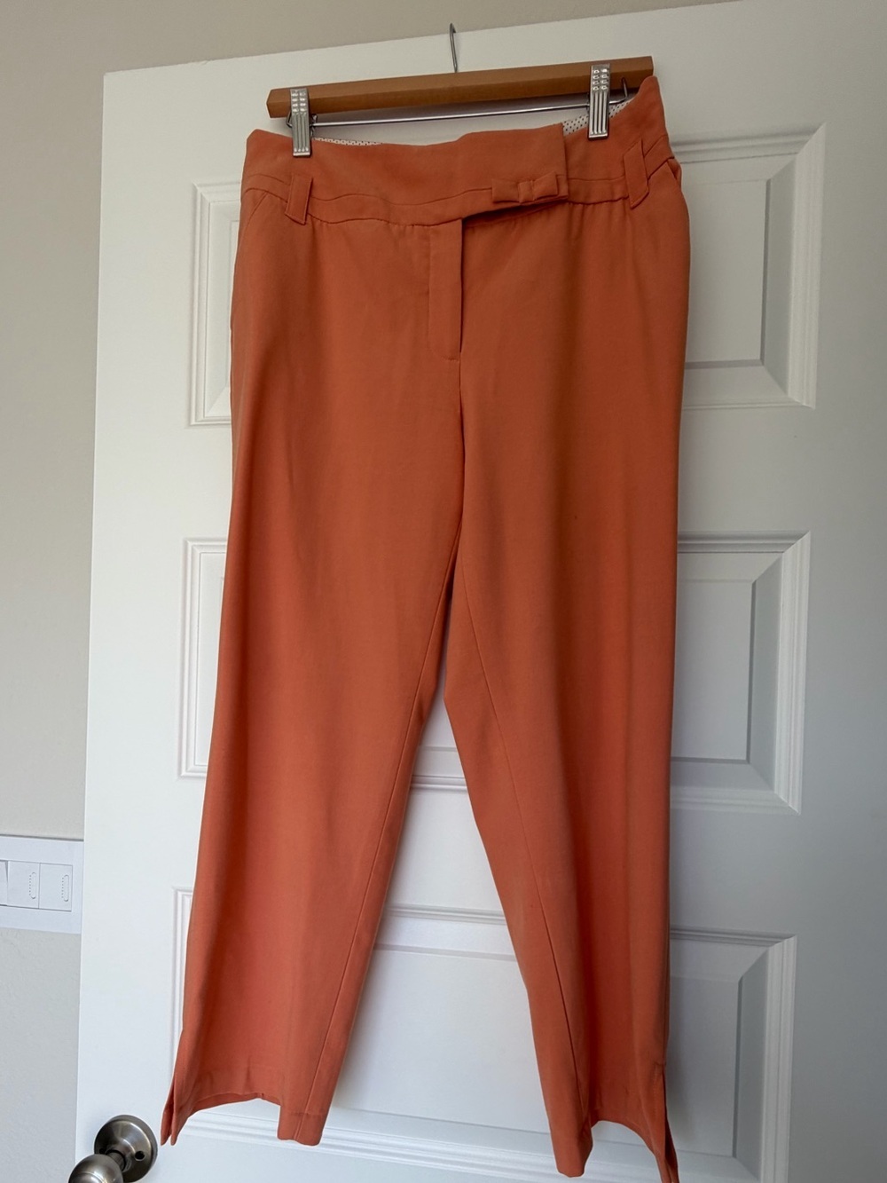 Dalia Coral Peach Women's Straight Leg Pants - Picture 4 of 7
